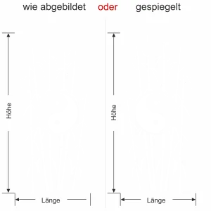 Wandtattoo mit Bambus und Yin und Yang - Ansicht Ausrichtung mit Farbauswahl