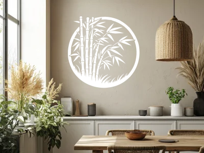 Wandtattoo Bambusstrauch im Kreis - Ansicht Farbauswahl
