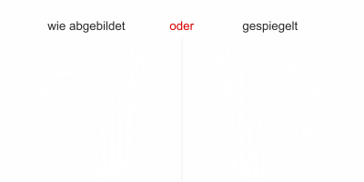 Wandtattoo Bambusstrauch und Vögel - Ansicht Ausrichtung mit Farbauswahl