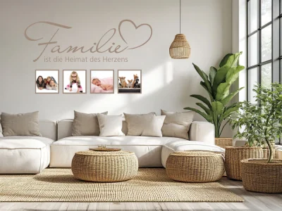 Wandtattoo Bilderrahmen Familie ist die Heimat des Herzens