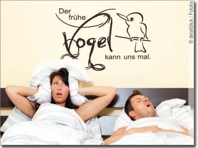 Wandspruch Der frühe Vogel