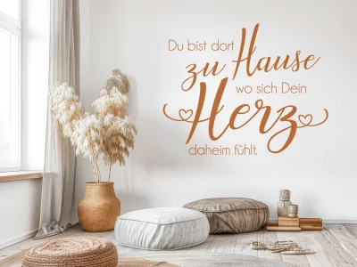 Spruch Du bist dort zu Hause als Wandtattoo