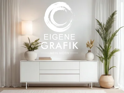 Wandtattoo Eigene Grafik einfarbig auf heller Wand - Ansicht Farbauswahl