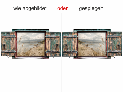 Wandtattoo Eigenes Foto Fensterladen - Ansicht Ausrichtung