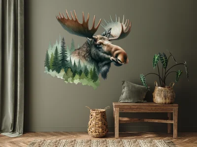 Wandtattoo Elch im Wald