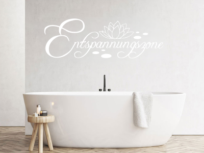 Wandtattoo Entspannungszone über Badewanne