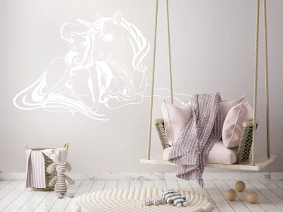 Wandtattoo Fee mit Einhorn