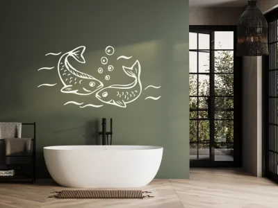 Wandtattoo mit Fischpärchen