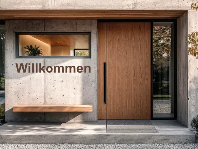 Außenwandtattoo mit Schriftzug Willkommen 01