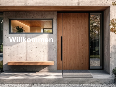 Wandtattoo für außen Willkommen 1