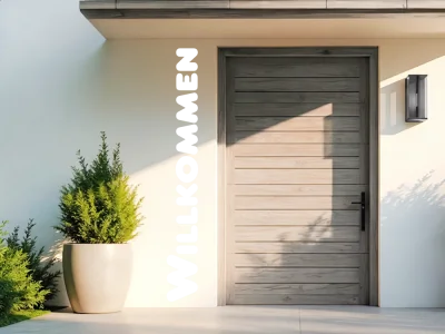 Wandtattoo für Außenwand Willkommen 2