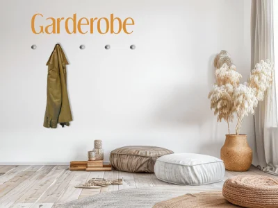 Wandtattoo Garderobe mit Schriftzug Garderobe