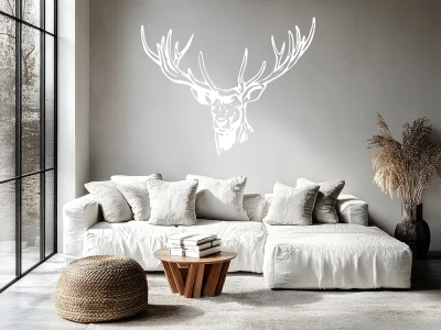 Wandtattoo Hirschkopf