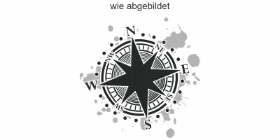 buntes Wandtattoo mit Kompass - Ansicht Ausrichtung