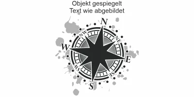 buntes Wandtattoo mit Kompass - Ansicht Ausrichtung