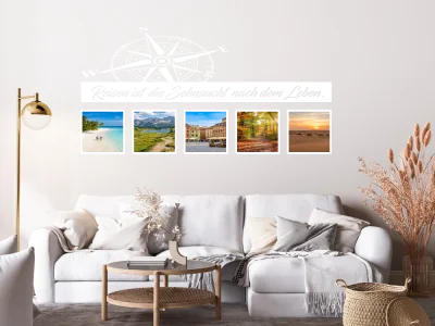 Wandtattoo Kompass mit Bilderrahmen