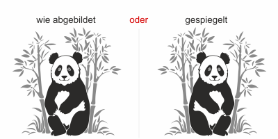 Wandtattoo Mehrfarbiger Bambus mit Pandabär - Ansicht Ausrichtung