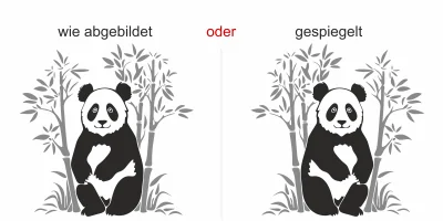 Wandtattoo Mehrfarbiger Bambus mit Pandabär - Ansicht Ausrichtung