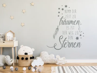 Wandtattoo Nimm dir Zeit zu träumen. Es ist der Weg zu den Sternen.