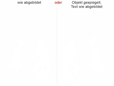 Wandtattoo Paar im Café - Ansicht Ausrichtung und Farbauswahl