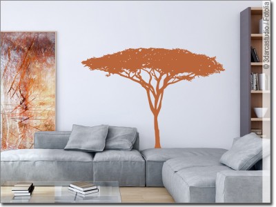 Milchglasfolie Savannenbaum | Fensteraufkleber