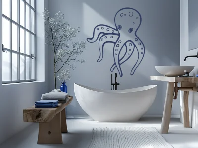 Wandtattoo mit Tintenfisch