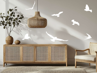 Wandtattoo Vögel über Kommode