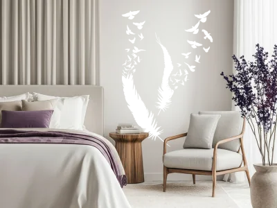 Wandtattoo Vögel aus Feder