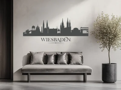 Wandtattoo mit Skyline von Wiesbaden