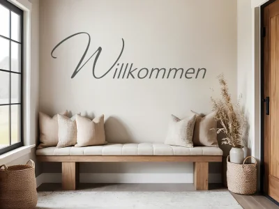 Wandaufkleber Willkommen