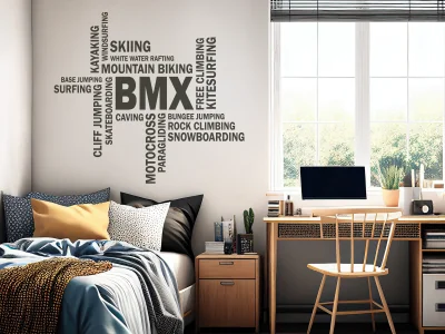 Wandtattoo Wortwolke BMX