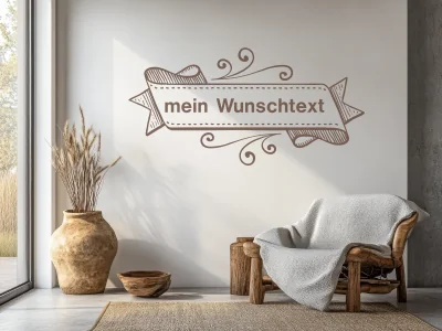 Wandtattoo Banderole mit Freitext