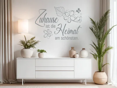 Wandspruch Zuhause ist die Heimat am schönsten