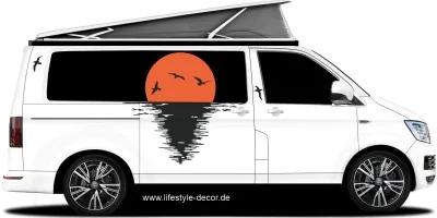 Wohnmobil Aufkleber Sonnenuntergang über dem Meer