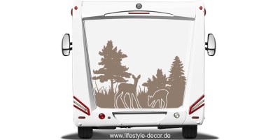 Wohnwagen Aufkleber 'Ab Ans Meer' - Autoaufkleber Camper Spruchaufkleber