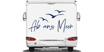 Wohnmobilaufkleber Ab ans Meer