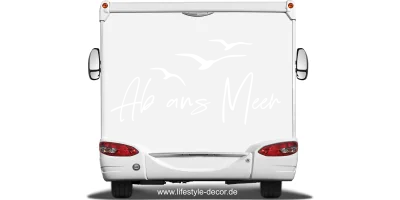 Wohnmobilaufkleber Ab ans Meer