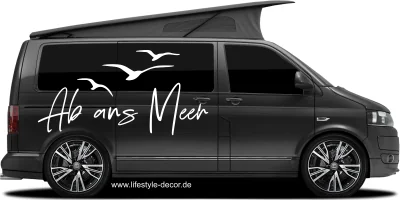Wohnmobilaufkleber Ab ans Meer