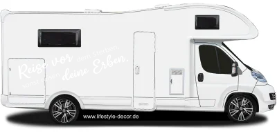 Wohnmobilaufkleber Reise vor dem Sterben