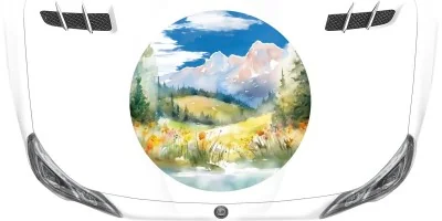 Wohnmobildekor Alpenpanorama Aquarell (in 3 Varianten erhältlich)