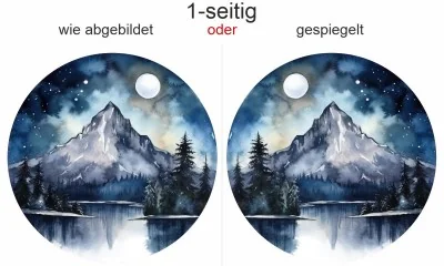 Aquarelles Alpenpanorama bei Nacht (in 3 Varianten erhältlich)