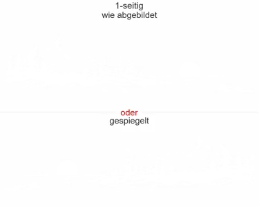 Wohnmobilsticker Alpensee mit Sonnenuntergang - Ansicht Ausrichtung und Farbauswahl