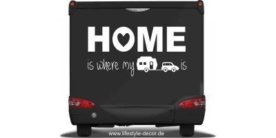 Wohnwagen Aufkleber Home is