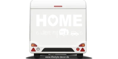 Wohnwagen Aufkleber Home is