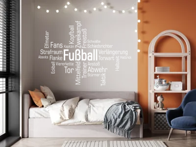Wandtattoo Wortwolke Fussball
