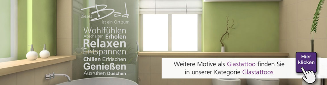 Glastattoos bad: wellness motive und sprüche nach maÃ
